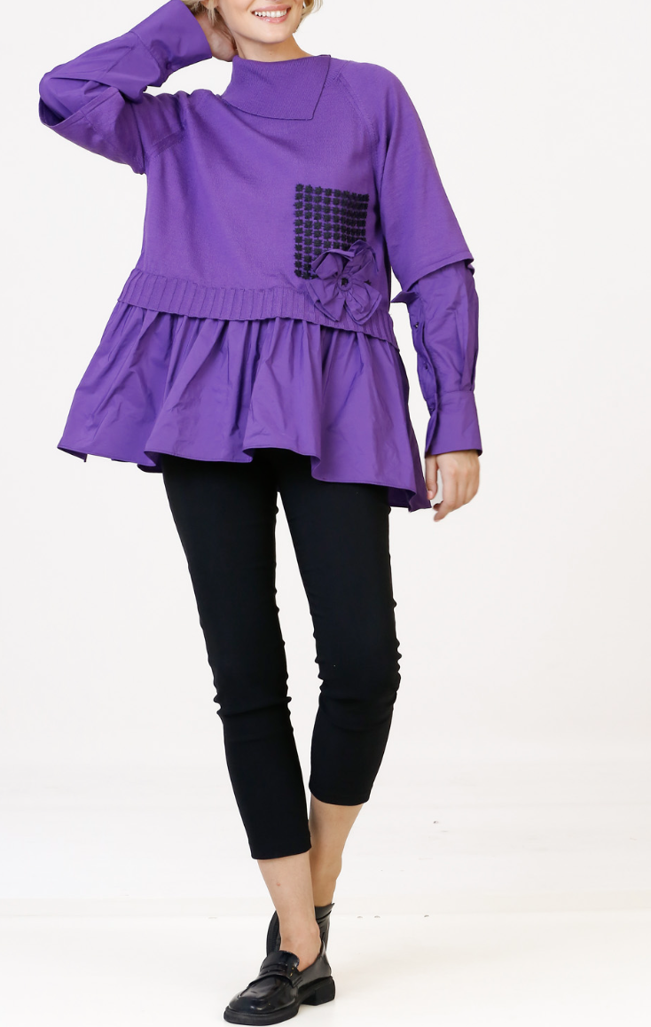 Purple Blouse with Patch